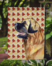 Load image into Gallery viewer, Leonberger Fall Leaves Portrait Garden Flag – Decorative Outdoor Yard Flag