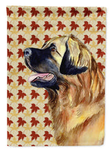 Load image into Gallery viewer, Leonberger Fall Leaves Portrait Garden Flag – Decorative Outdoor Yard Flag