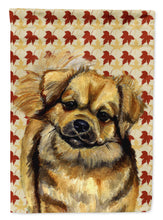 Load image into Gallery viewer, Tibetan Spaniel Fall Leaves Portrait Flag Canvas House Size