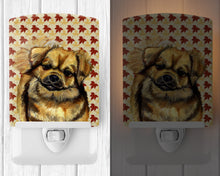 Load image into Gallery viewer, Tibetan Spaniel Fall Leaves Portrait Ceramic Night Light LH9124CNL