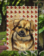 Load image into Gallery viewer, Tibetan Spaniel Fall Leaves Portrait Garden Flag – Decorative Outdoor Yard Flag