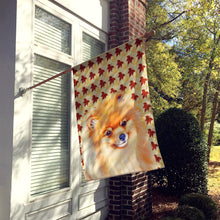 Load image into Gallery viewer, Pomeranian Fall Leaves Portrait Flag Canvas House Size
