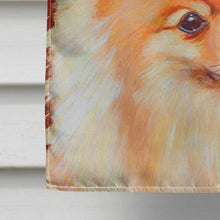 Load image into Gallery viewer, Pomeranian Fall Leaves Portrait Flag Canvas House Size