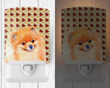 Load image into Gallery viewer, Pomeranian Fall Leaves Portrait Ceramic Night Light LH9125CNL
