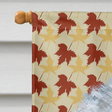 Load image into Gallery viewer, Old English Sheepdog Fall Leaves Portrait Flag Canvas House Size