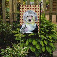 Load image into Gallery viewer, Old English Sheepdog Fall Leaves Portrait Garden Flag – Decorative Outdoor Yard Flag