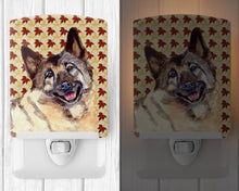 Load image into Gallery viewer, Norwegian Elkhound Fall Leaves Portrait Ceramic Night Light LH9128CNL