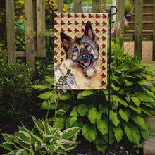 Load image into Gallery viewer, Norwegian Elkhound Fall Leaves Portrait Garden Flag – Decorative Outdoor Yard Flag