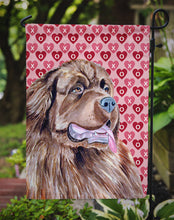 Load image into Gallery viewer, Newfoundland Hearts Love and Valentine's Day Portrait Garden Flag – Decorative Outdoor Yard Flag