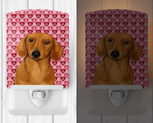 Load image into Gallery viewer, Dachshund Hearts Love and Valentine's Day Portrait Ceramic Night Light LH9132CNL