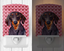 Load image into Gallery viewer, Dachshund Hearts Love and Valentine's Day Portrait Ceramic Night Light LH9133CNL
