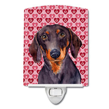 Load image into Gallery viewer, Dachshund Hearts Love and Valentine's Day Portrait Ceramic Night Light LH9133CNL