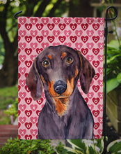 Load image into Gallery viewer, Dachshund Hearts Love and Valentine's Day Portrait Garden Flag – Decorative Outdoor Yard Flag