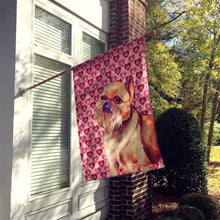 Load image into Gallery viewer, Brussels Griffon Hearts Love and Valentine's Day  Flag Canvas House Size