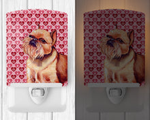 Load image into Gallery viewer, Brussels Griffon Hearts Love and Valentine's Day Portrait Ceramic Night Light LH9134CNL
