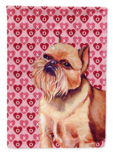 Load image into Gallery viewer, Brussels Griffon Hearts Love and Valentine's Day Portrait Garden Flag – Decorative Outdoor Yard Flag