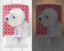 Load image into Gallery viewer, Westie Hearts Love and Valentine's Day Portrait Ceramic Night Light LH9135CNL