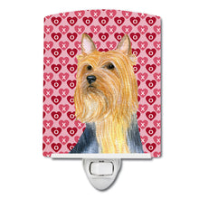 Load image into Gallery viewer, Silky Terrier Hearts Love and Valentine's Day Portrait Ceramic Night Light LH9136CNL
