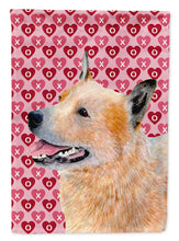 Load image into Gallery viewer, Australian Cattle Dog Hearts Love and Valentine's Day  Flag Canvas House Size