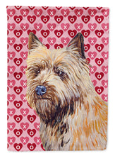 Load image into Gallery viewer, Cairn Terrier Hearts Love and Valentine's Day Portrait Garden Flag – Decorative Outdoor Yard Flag