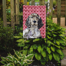 Load image into Gallery viewer, English Setter Hearts Love and Valentine's Day Portrait Garden Flag – Decorative Outdoor Yard Flag