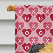 Load image into Gallery viewer, Border Terrier Hearts Love and Valentine's Day Portrait Flag Canvas House Size