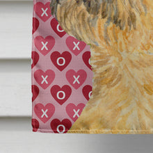 Load image into Gallery viewer, Border Terrier Hearts Love and Valentine's Day Portrait Flag Canvas House Size