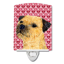 Load image into Gallery viewer, Border Terrier Hearts Love and Valentine's Day Portrait Ceramic Night Light LH9143CNL