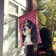 Load image into Gallery viewer, Cavalier Spaniel Hearts Love and Valentine's Day  Flag Canvas House Size