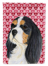 Load image into Gallery viewer, Cavalier Spaniel Hearts Love and Valentine's Day  Flag Canvas House Size