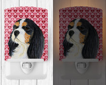 Load image into Gallery viewer, Cavalier Spaniel Hearts Love and Valentine's Day Portrait Ceramic Night Light LH9144CNL