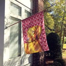 Load image into Gallery viewer, Vizsla Hearts Love and Valentine's Day Portrait Flag Canvas House Size