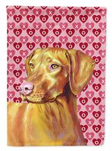 Load image into Gallery viewer, Vizsla Hearts Love and Valentine's Day Portrait Flag Canvas House Size