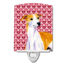 Load image into Gallery viewer, Whippet Hearts Love and Valentine's Day Portrait Ceramic Night Light LH9148CNL