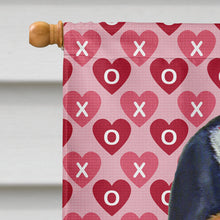 Load image into Gallery viewer, Basset Hound Hearts Love and Valentine's Day Portrait Flag Canvas House Size