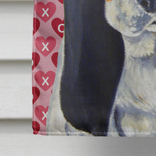 Load image into Gallery viewer, Basset Hound Hearts Love and Valentine's Day Portrait Flag Canvas House Size