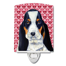 Load image into Gallery viewer, Basset Hound Hearts Love and Valentine's Day Portrait Ceramic Night Light LH9149CNL