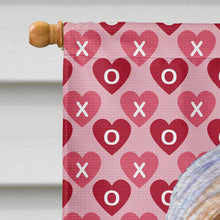 Load image into Gallery viewer, Bearded Collie Hearts Love and Valentine's Day Portrait Flag Canvas House Size