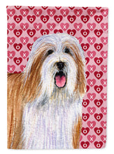 Load image into Gallery viewer, Bearded Collie Hearts Love and Valentine's Day Portrait Flag Canvas House Size
