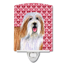 Load image into Gallery viewer, Bearded Collie Hearts Love and Valentine's Day Portrait Ceramic Night Light LH9150CNL