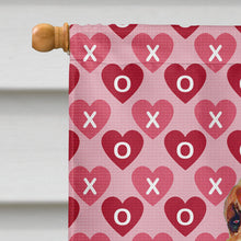 Load image into Gallery viewer, Bloodhound Hearts Love and Valentine's Day Portrait Flag Canvas House Size