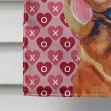 Load image into Gallery viewer, Bloodhound Hearts Love and Valentine's Day Portrait Flag Canvas House Size