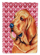 Load image into Gallery viewer, Bloodhound Hearts Love and Valentine's Day Portrait Flag Canvas House Size