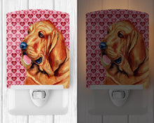 Load image into Gallery viewer, Bloodhound Hearts Love and Valentine's Day Portrait Ceramic Night Light LH9151CNL