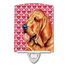Load image into Gallery viewer, Bloodhound Hearts Love and Valentine's Day Portrait Ceramic Night Light LH9151CNL
