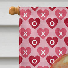Load image into Gallery viewer, Basset Hound Hearts Love and Valentine's Day Portrait Flag Canvas House Size