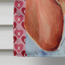 Load image into Gallery viewer, Basset Hound Hearts Love and Valentine's Day Portrait Flag Canvas House Size