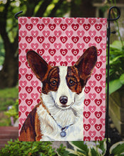 Load image into Gallery viewer, Corgi Hearts Love and Valentine's Day Portrait Garden Flag – Decorative Outdoor Yard Flag