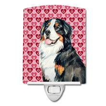 Load image into Gallery viewer, Bernese Mountain Dog Hearts Love and Valentine's Day Portrait Ceramic Night Light LH9154CNL