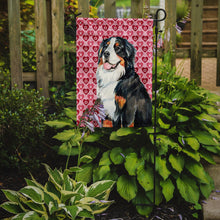 Load image into Gallery viewer, Bernese Mountain Dog Hearts Love and Valentine's Day Portrait Garden Flag – Decorative Outdoor Yard Flag